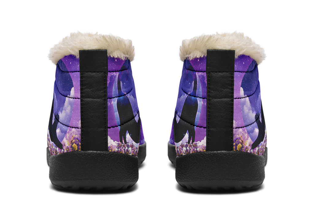 Enchanted Lavender Moon Cat Winter Shoes