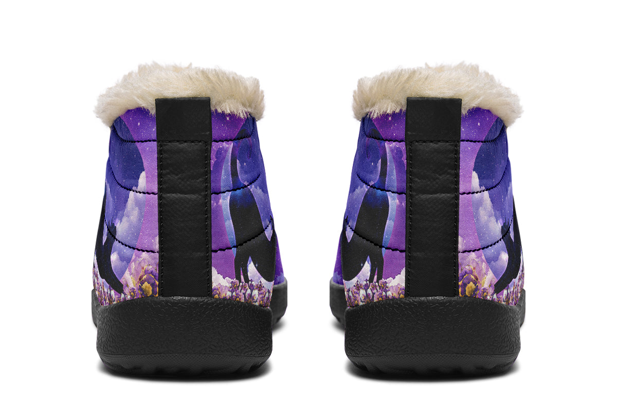Enchanted Lavender Moon Cat Winter Shoes