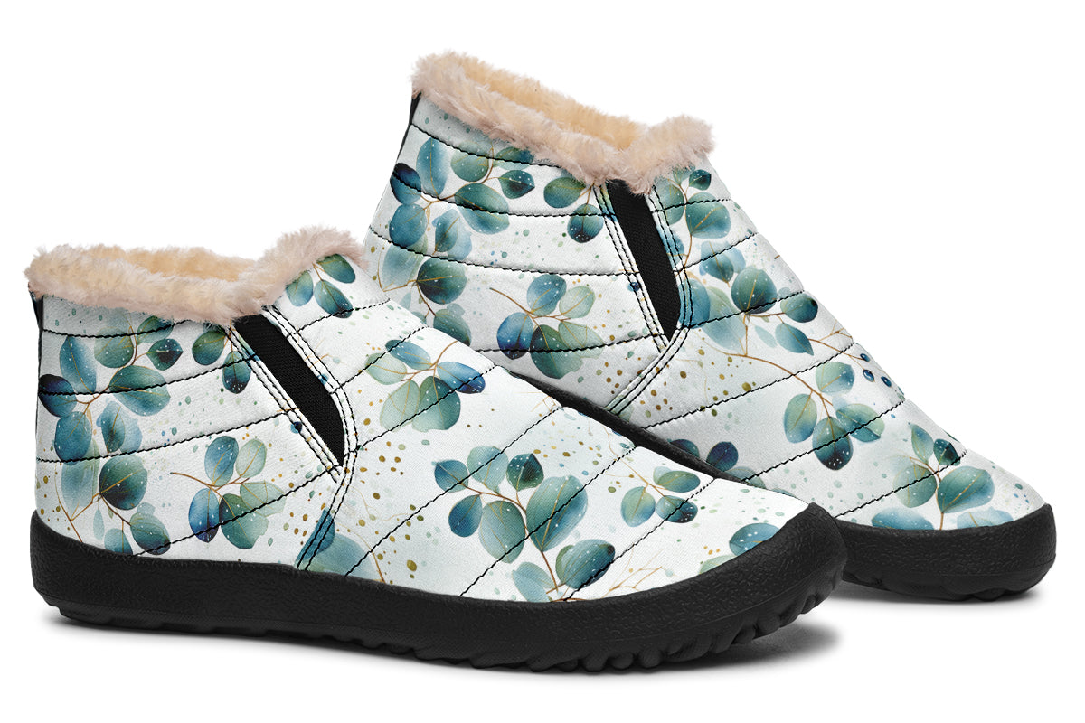 Eucalyptus Leaves Winter Shoes - Offbeat Sweetie