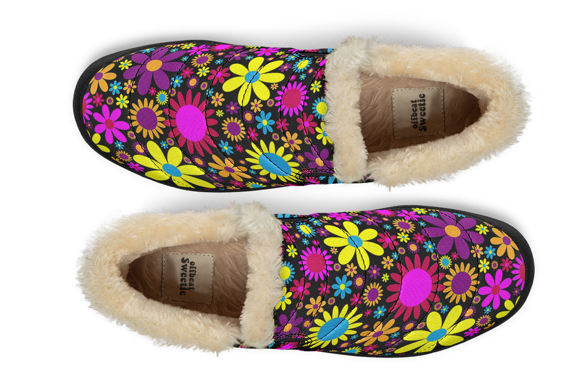 Funky Retro Flowers Winter Shoes - Offbeat Sweetie