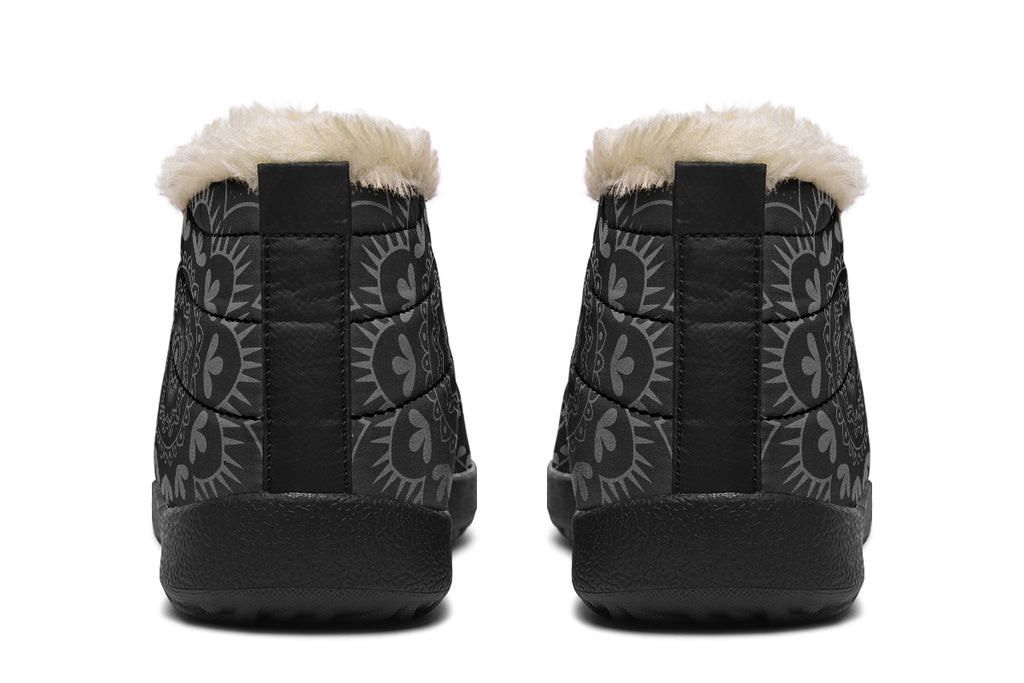 Golden Mandala Winter Shoes - Offbeat Sweetie