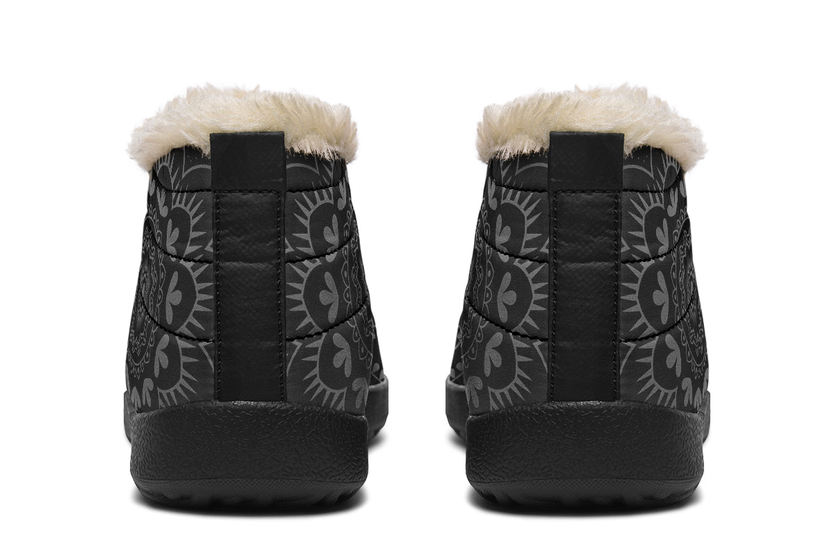 Golden Mandala Winter Shoes - Offbeat Sweetie