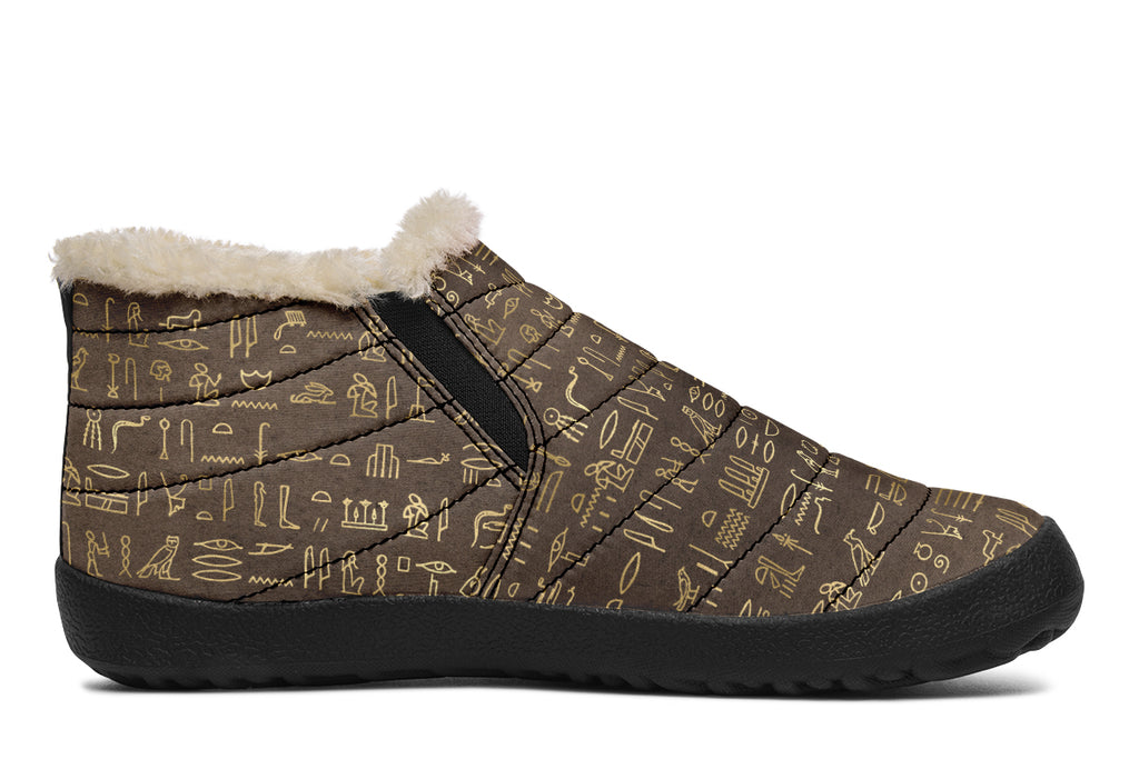Hieroglyphics Winter Shoes - Offbeat Sweetie