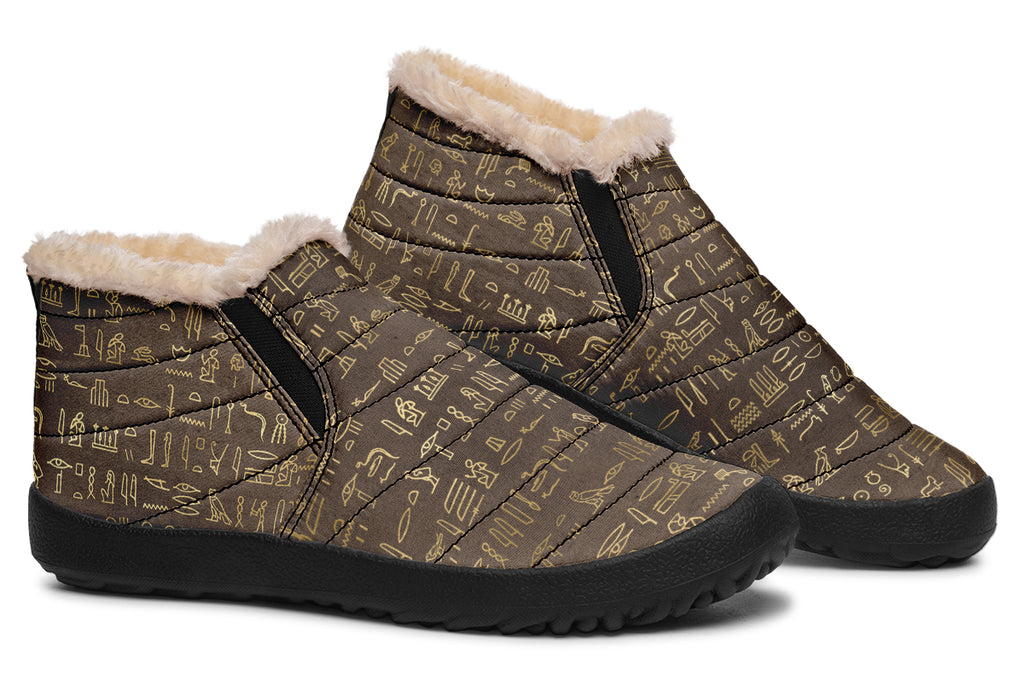 Hieroglyphics Winter Shoes - Offbeat Sweetie