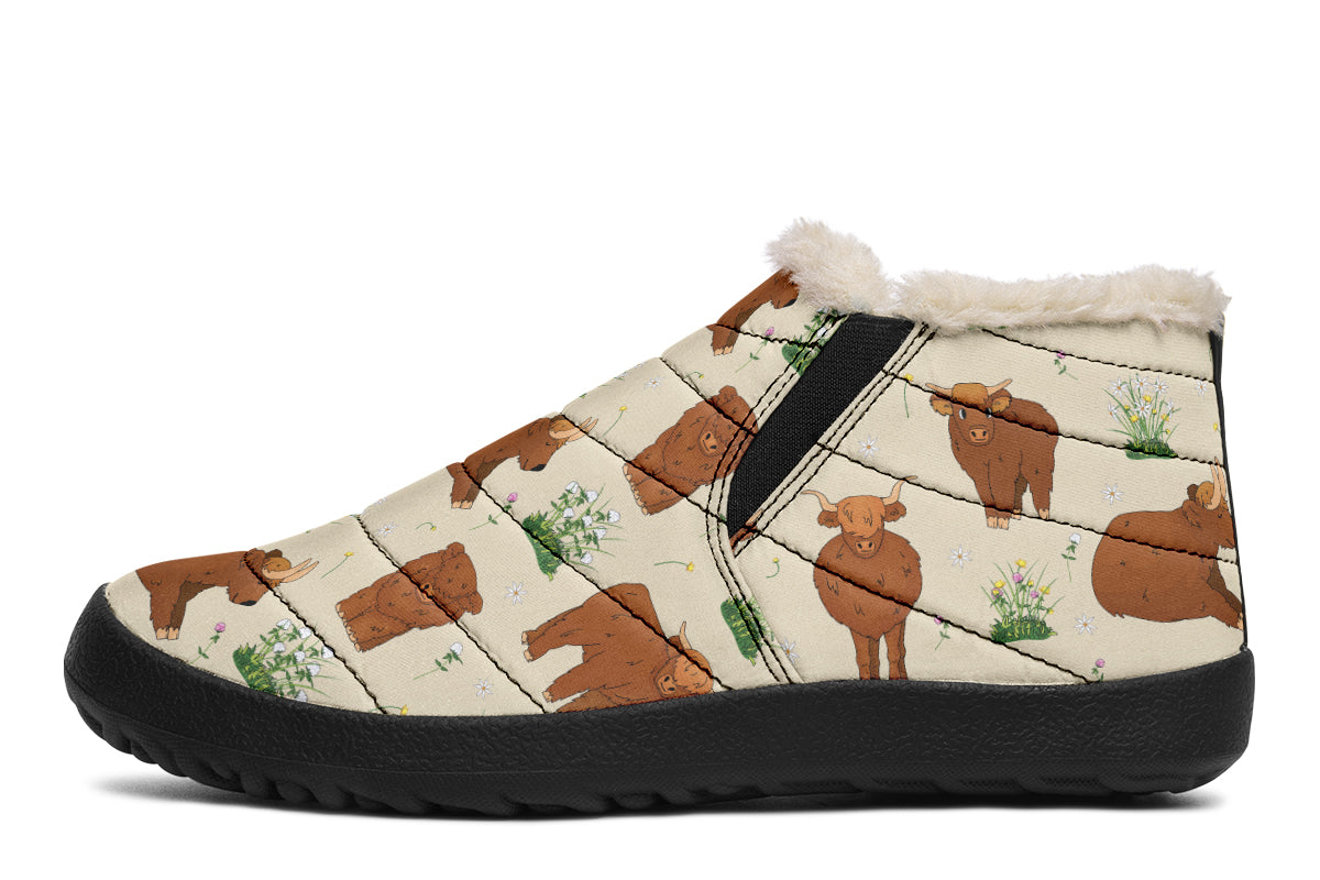 Highland Cows Winter Shoes