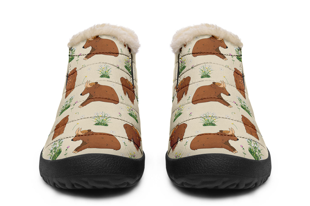Highland Cows Winter Shoes
