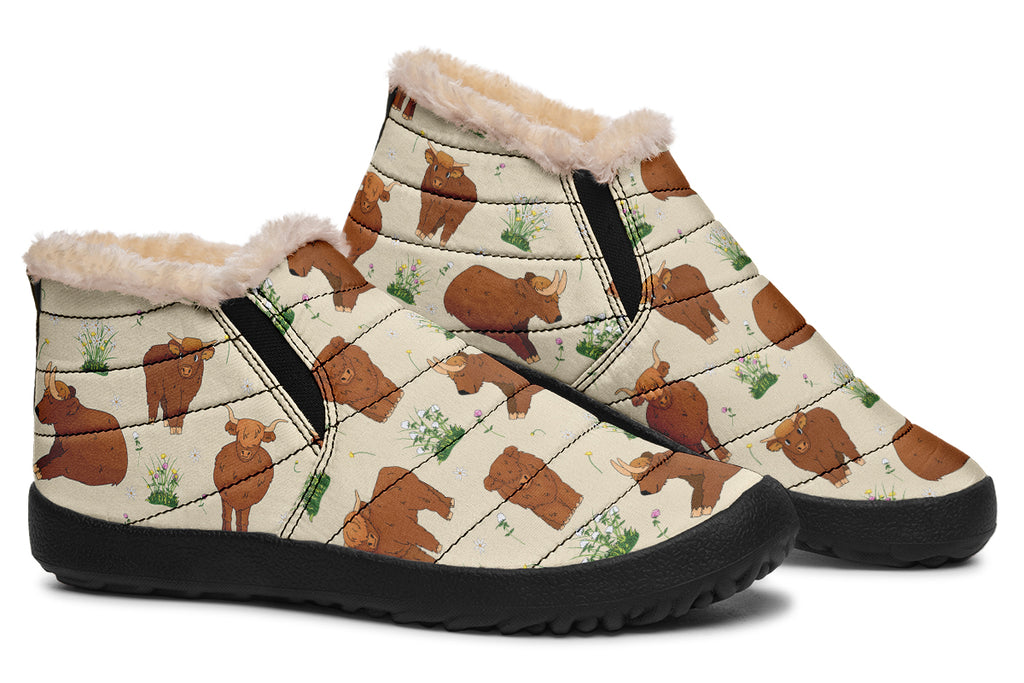 Highland Cows Winter Shoes