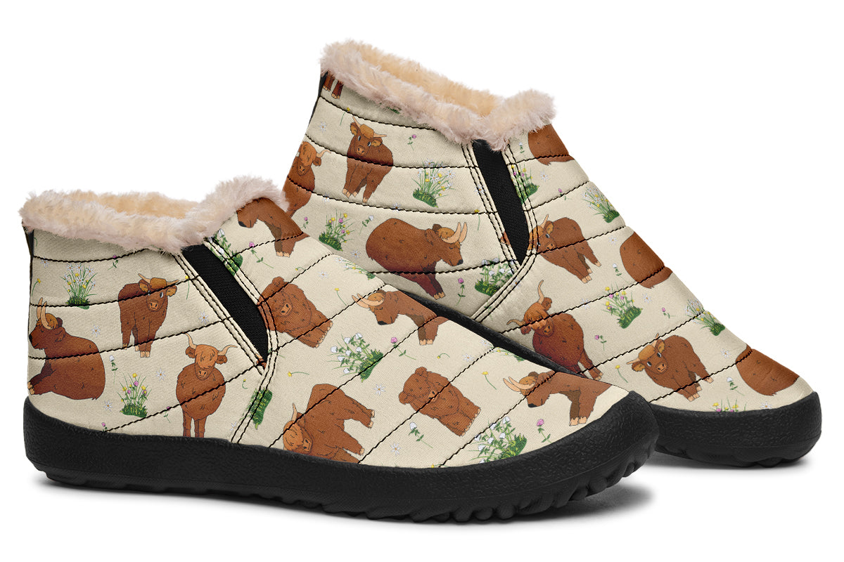 Highland Cows Winter Shoes