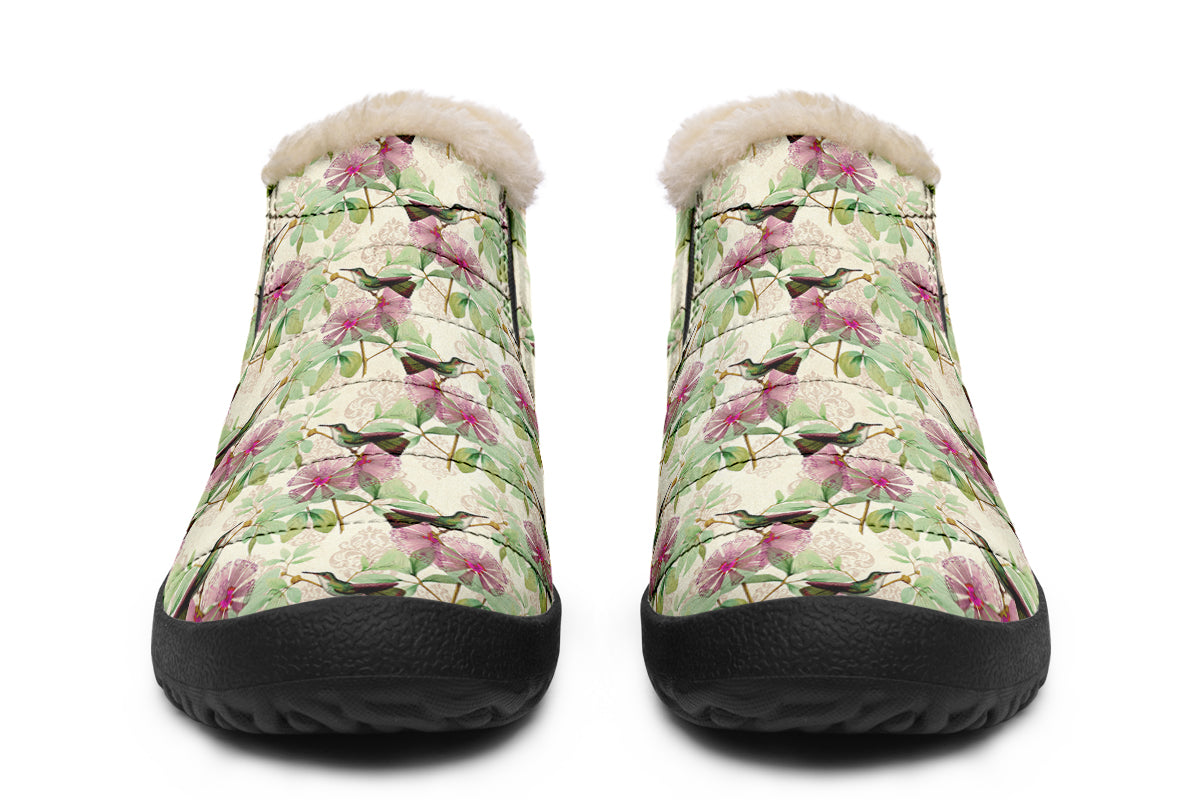 Hummingbirds Winter Shoes - Offbeat Sweetie