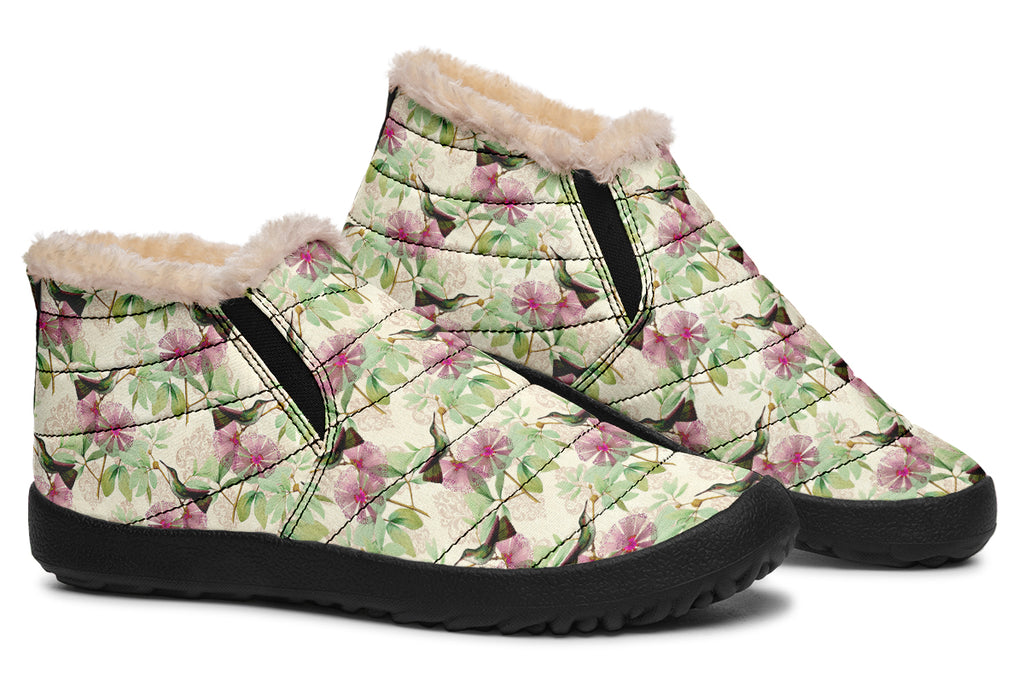 Hummingbirds Winter Shoes - Offbeat Sweetie