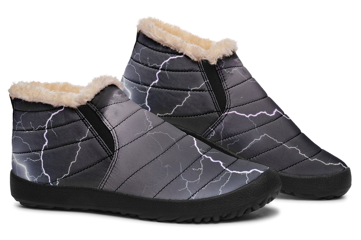 Lightning Crashes Winter Shoes - Offbeat Sweetie