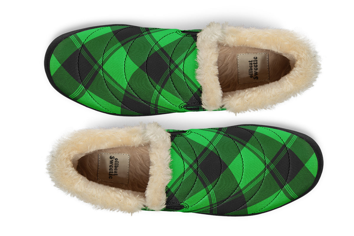 Lucky Green Plaid Winter Shoes