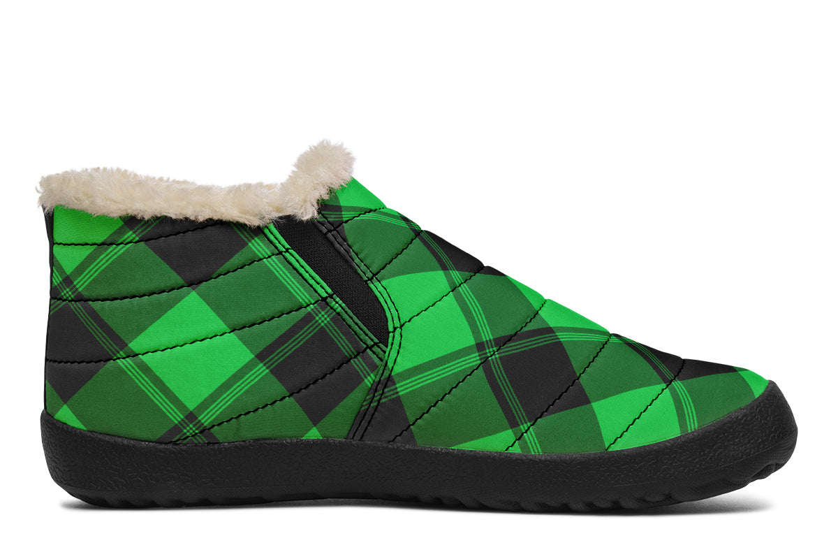 Lucky Green Plaid Winter Shoes