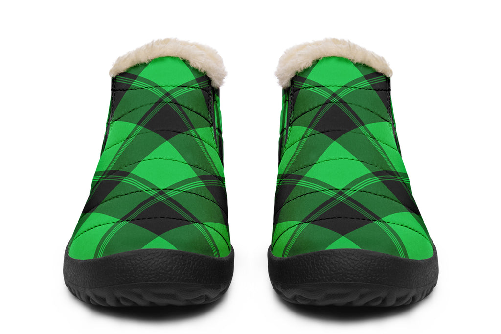 Lucky Green Plaid Winter Shoes