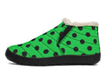 Lucky Green Polka Dot Winter Shoes