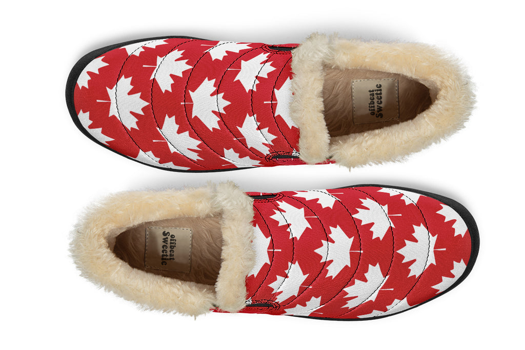 Maple Leaves Red Winter Shoes - Offbeat Sweetie