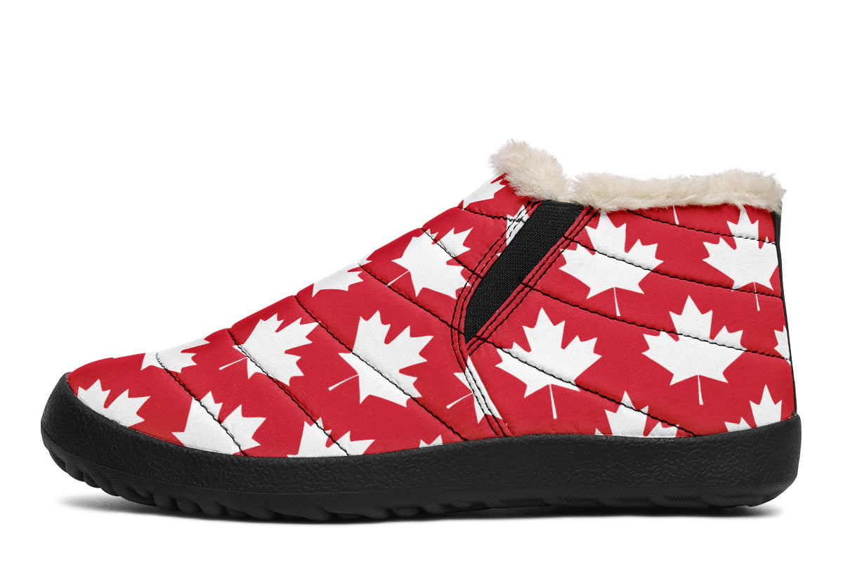 Maple Leaves Red Winter Shoes - Offbeat Sweetie