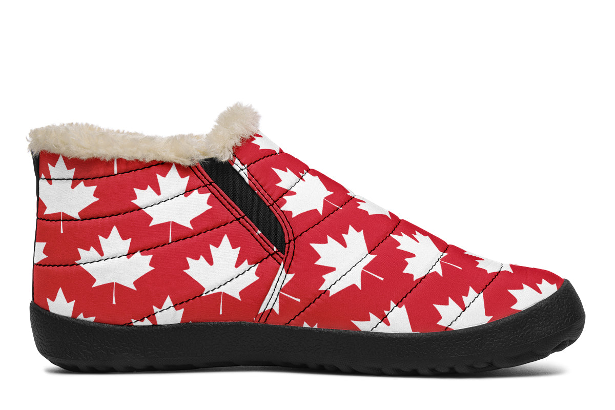 Maple Leaves Red Winter Shoes - Offbeat Sweetie