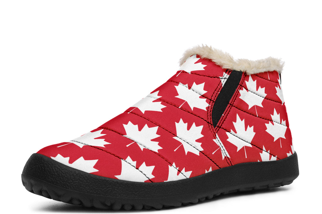 Maple Leaves Red Winter Shoes - Offbeat Sweetie
