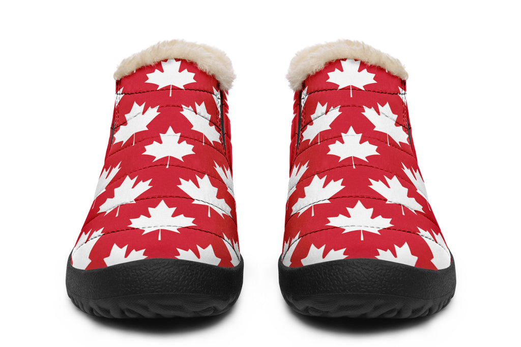Maple Leaves Red Winter Shoes - Offbeat Sweetie