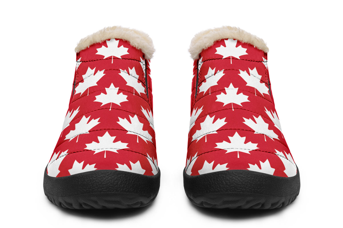 Maple Leaves Red Winter Shoes - Offbeat Sweetie