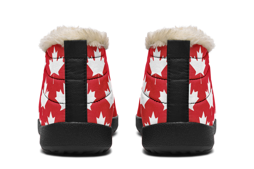 Maple Leaves Red Winter Shoes - Offbeat Sweetie