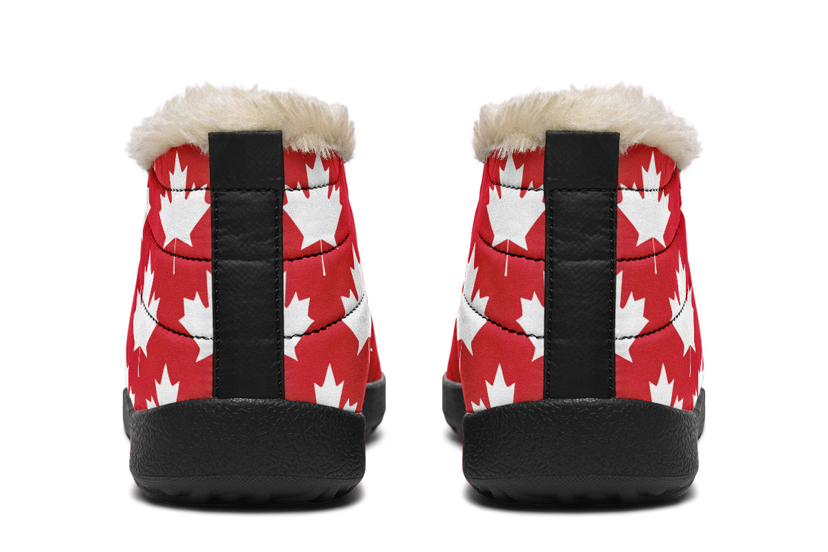 Maple Leaves Red Winter Shoes - Offbeat Sweetie