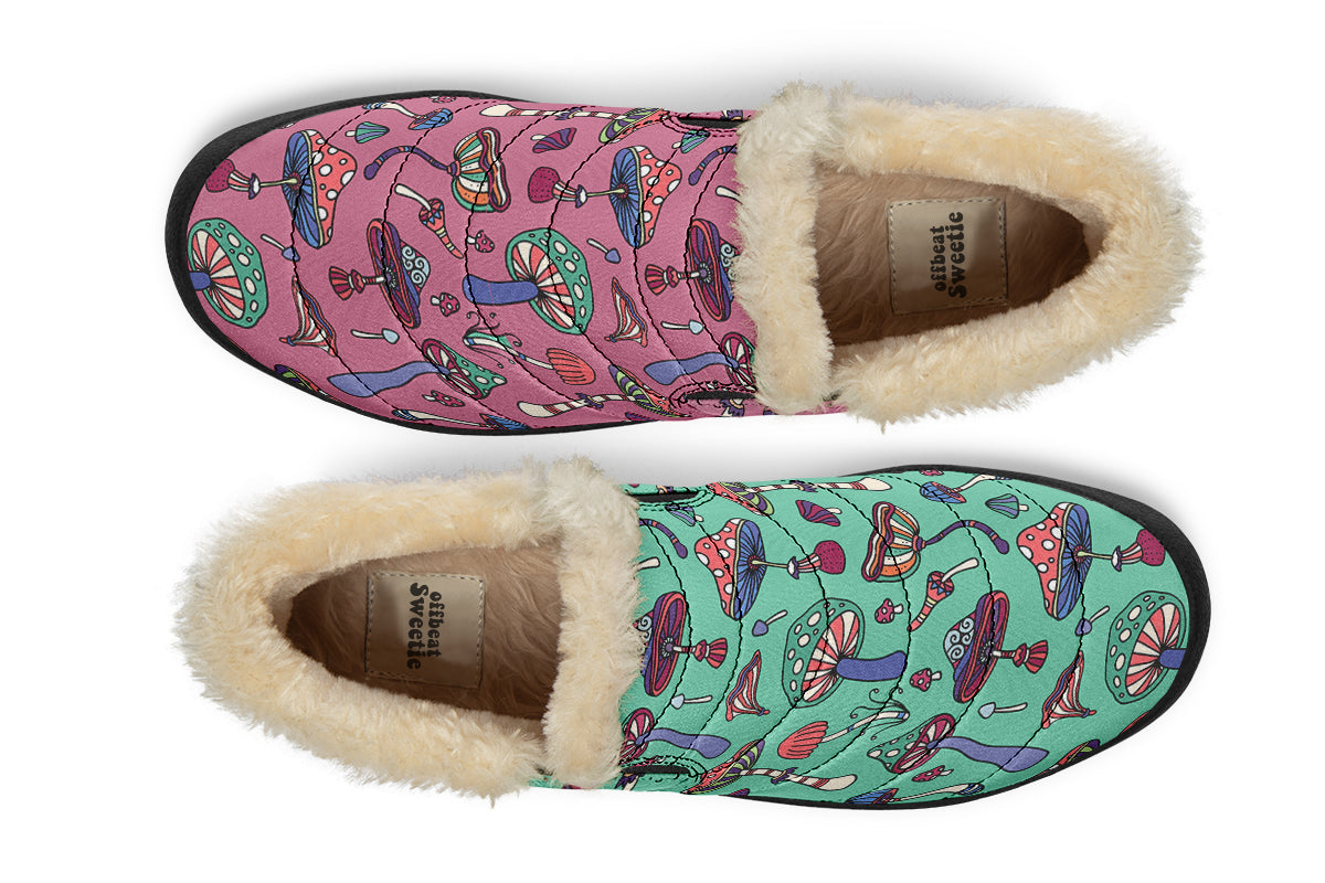 Mismatched Mushrooms Winter Shoes - Offbeat Sweetie