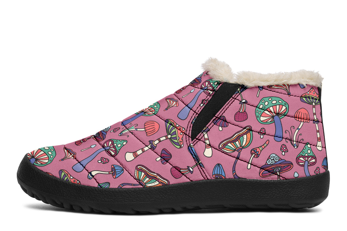 Mismatched Mushrooms Winter Shoes - Offbeat Sweetie