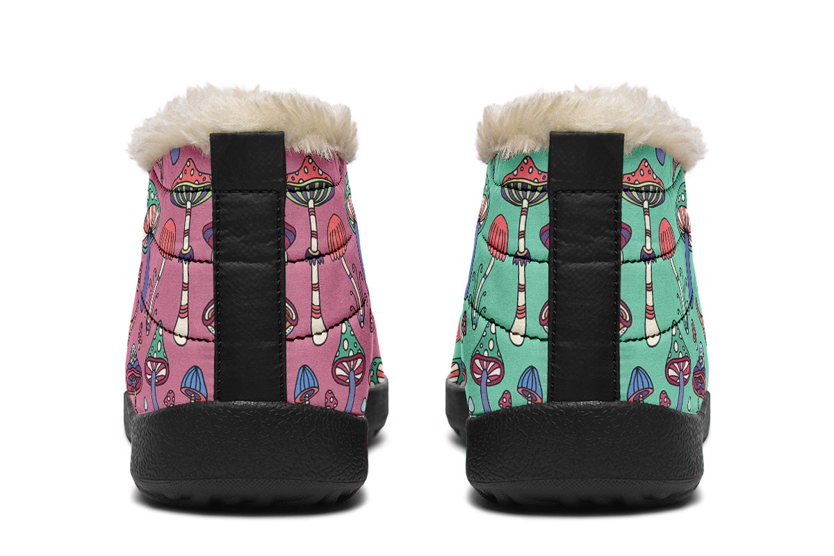 Mismatched Mushrooms Winter Shoes - Offbeat Sweetie