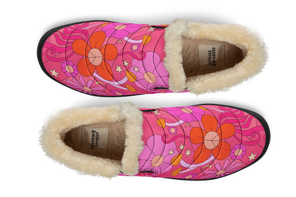 Molly's Pink Retro Daisies Winter Shoes