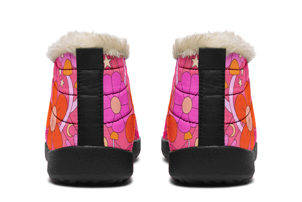 Molly's Pink Retro Daisies Winter Shoes
