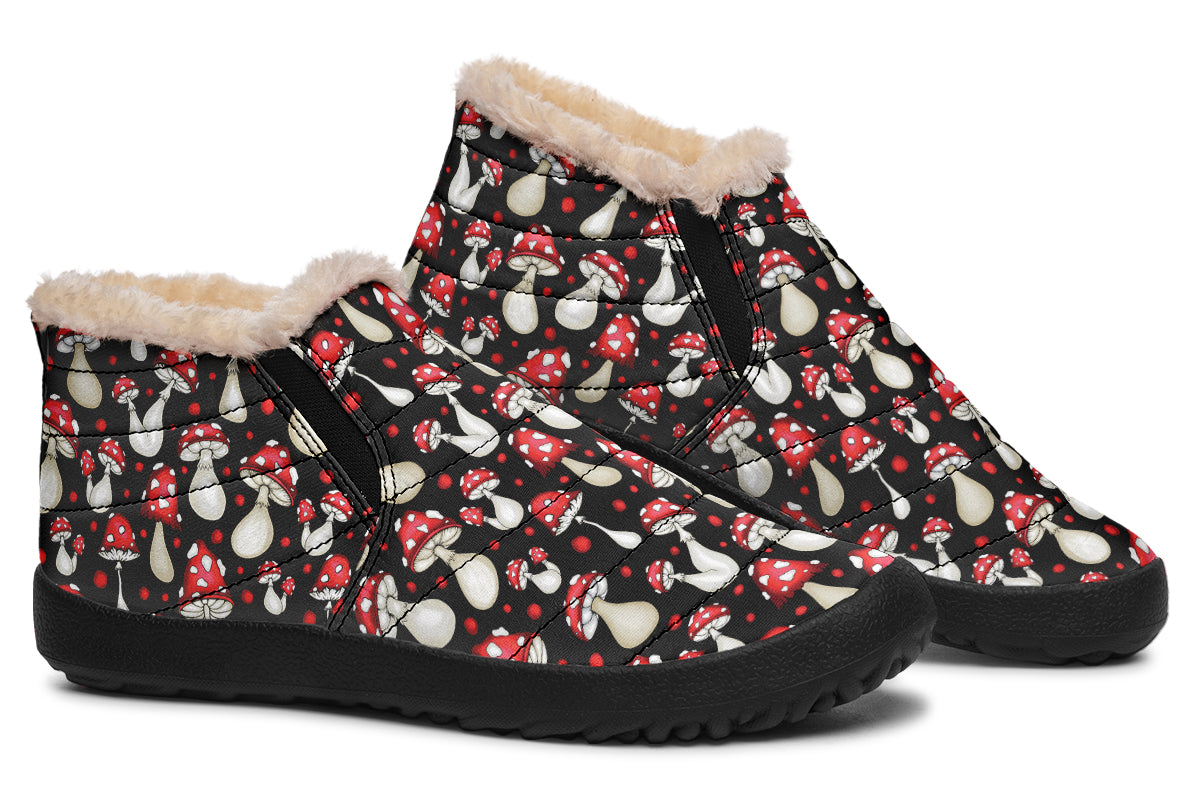 Mushrooms Winter Shoes - Offbeat Sweetie