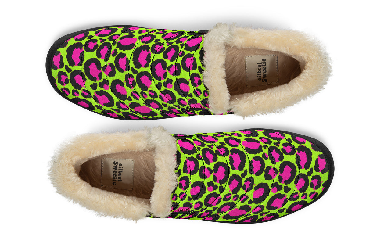 Neon Leopard Winter Shoes - Offbeat Sweetie