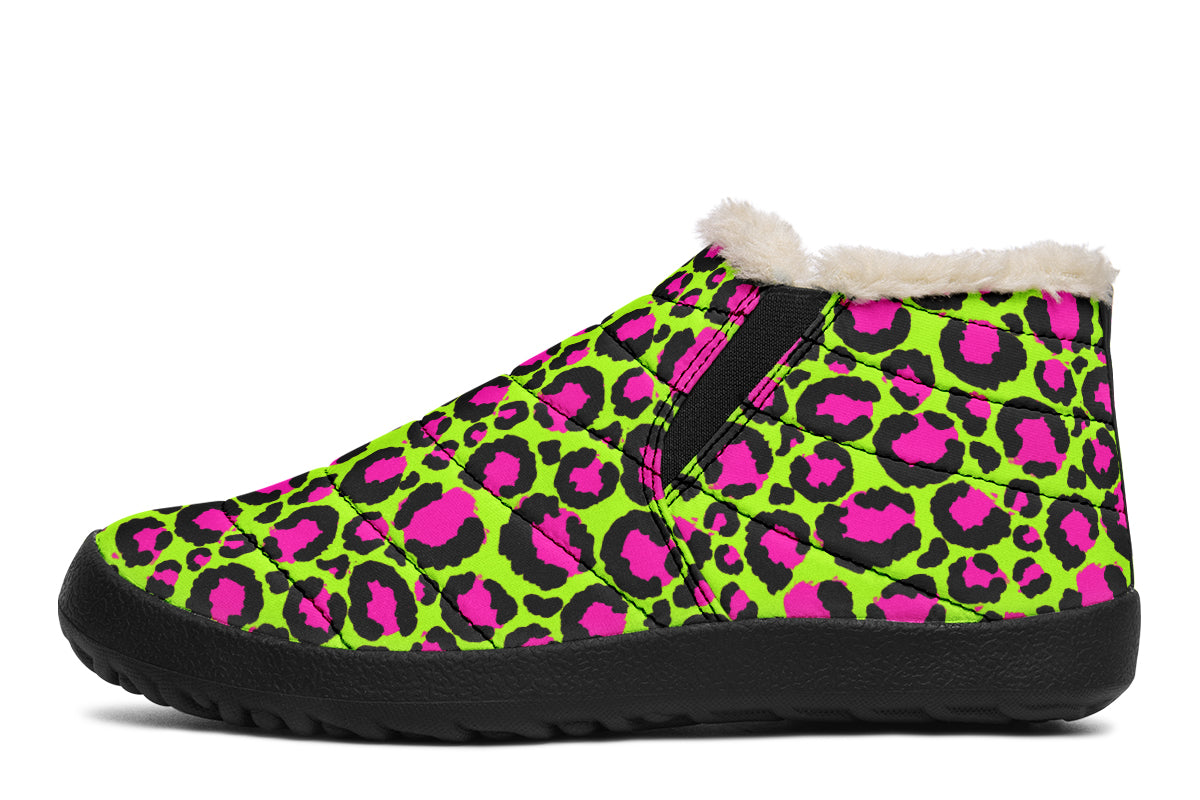 Neon Leopard Winter Shoes - Offbeat Sweetie