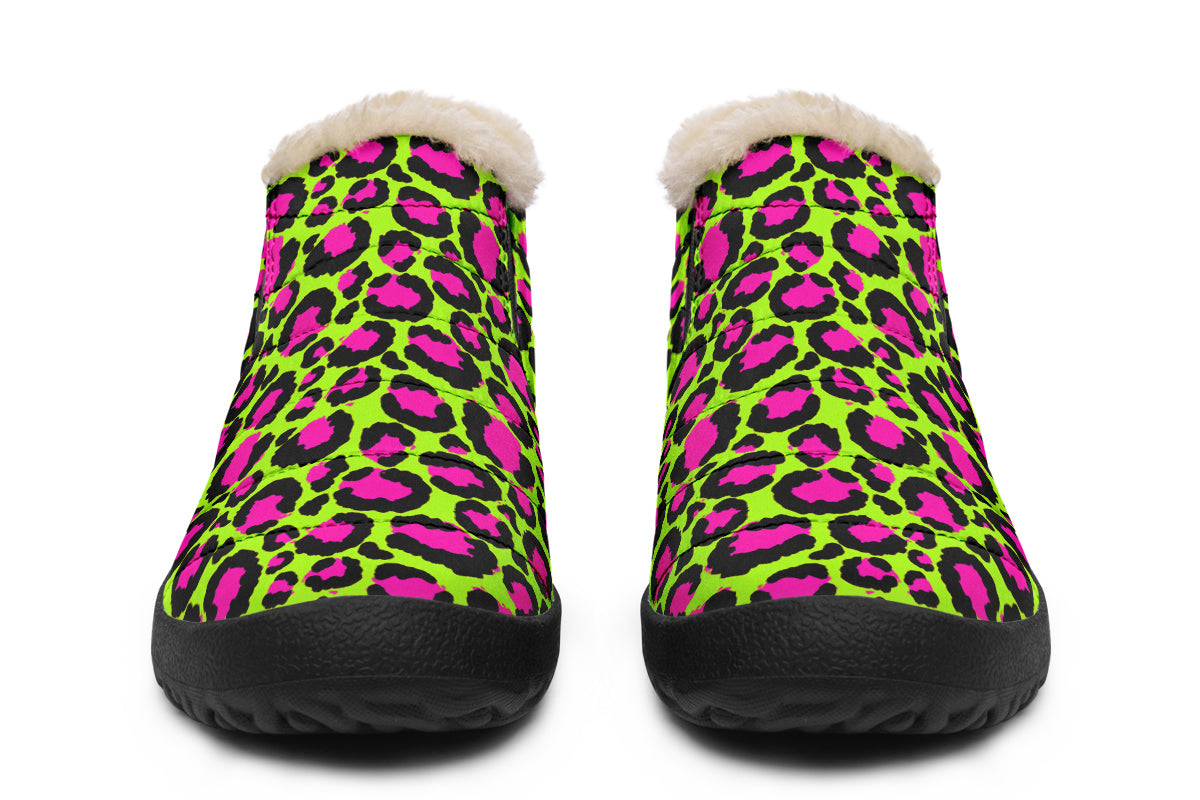 Neon Leopard Winter Shoes - Offbeat Sweetie