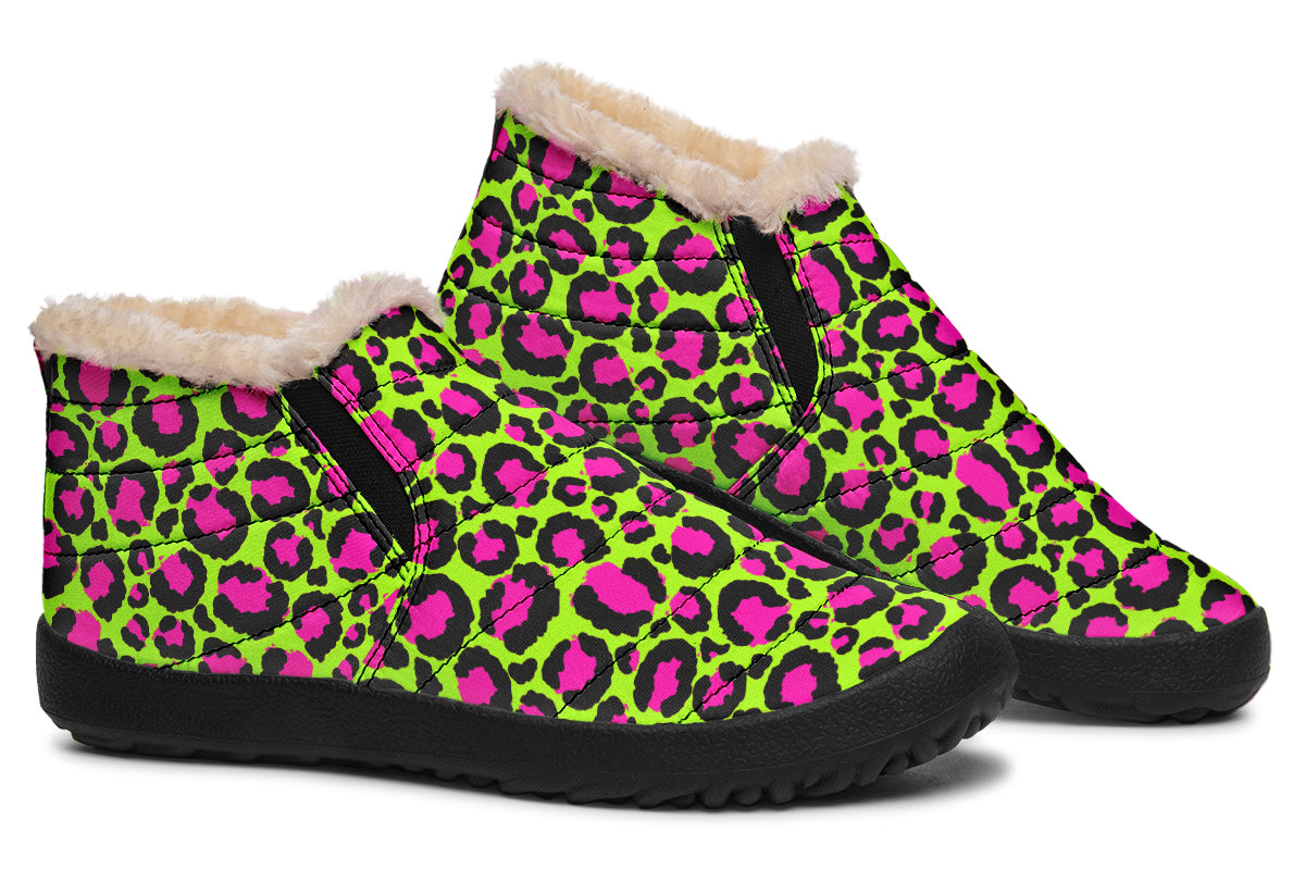 Neon Leopard Winter Shoes - Offbeat Sweetie
