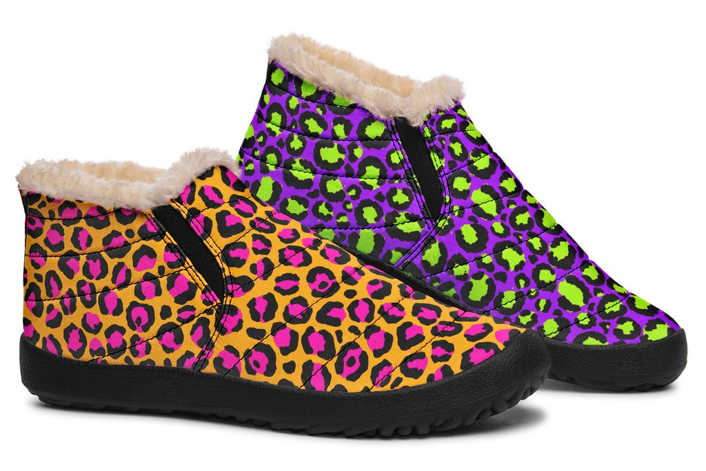 Neon Safari x Zombie Leopard Mismatch Winter Shoes