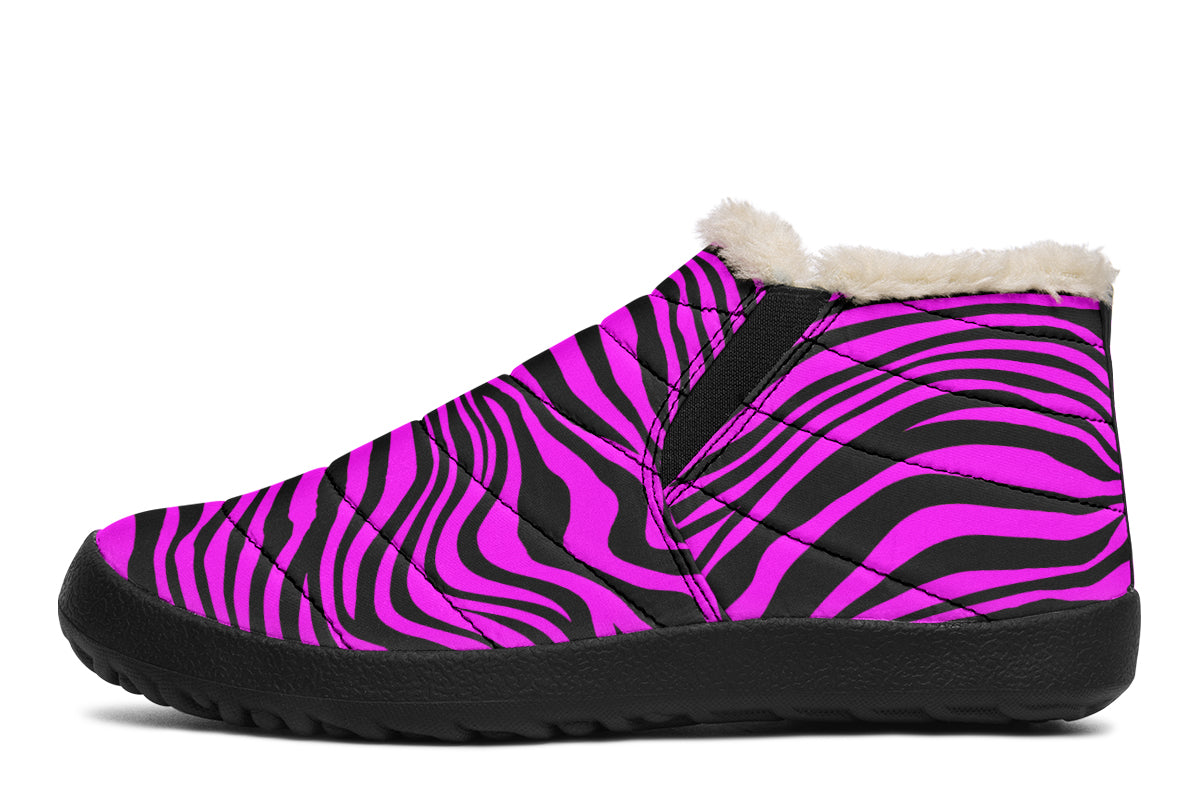 Neon Zebra Fuchsia Winter Shoes