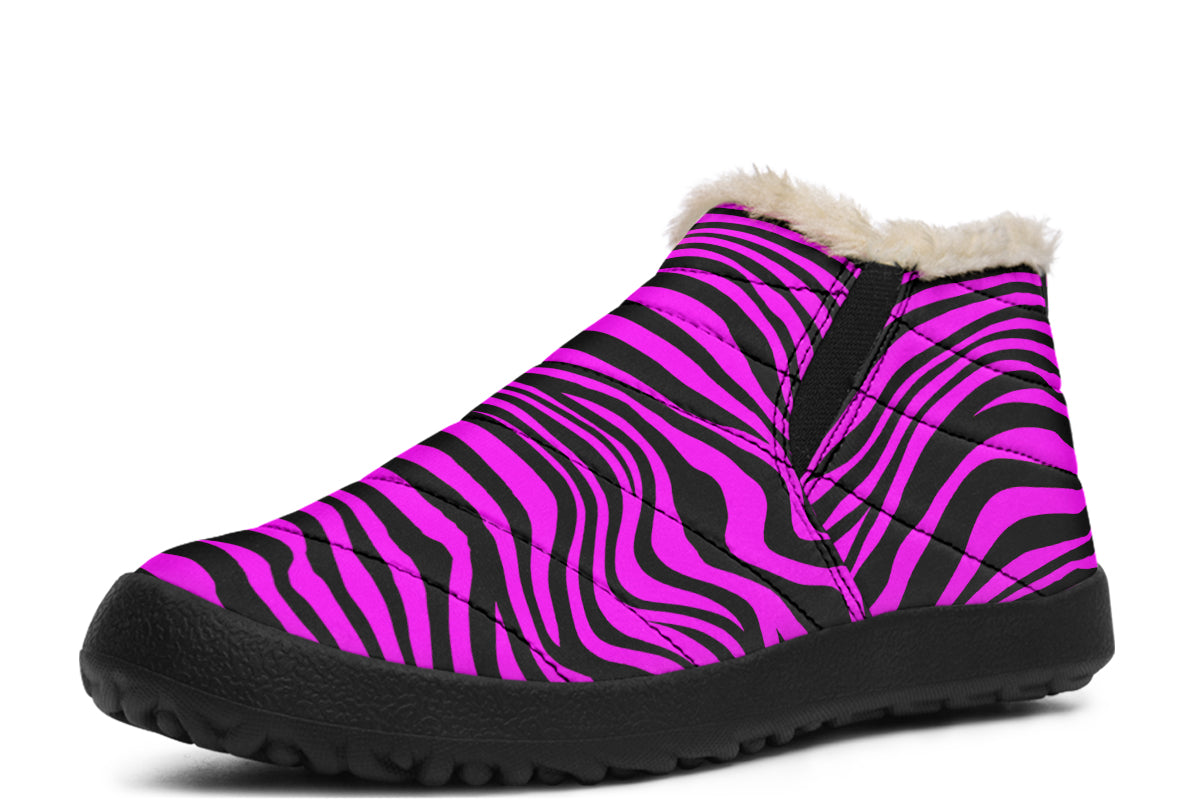 Neon Zebra Fuchsia Winter Shoes