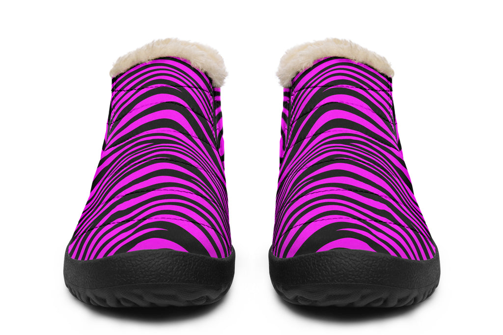 Neon Zebra Fuchsia Winter Shoes