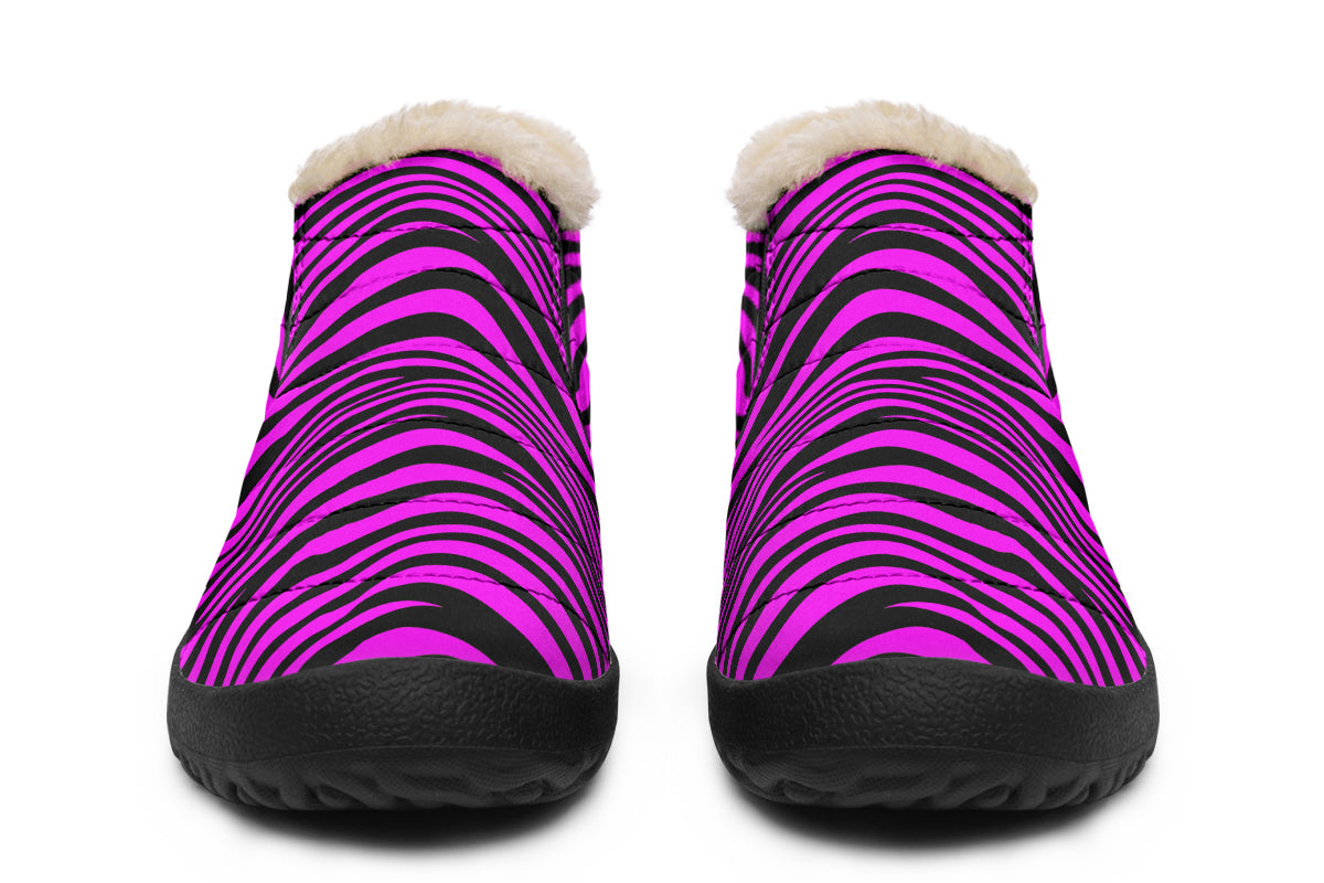 Neon Zebra Fuchsia Winter Shoes