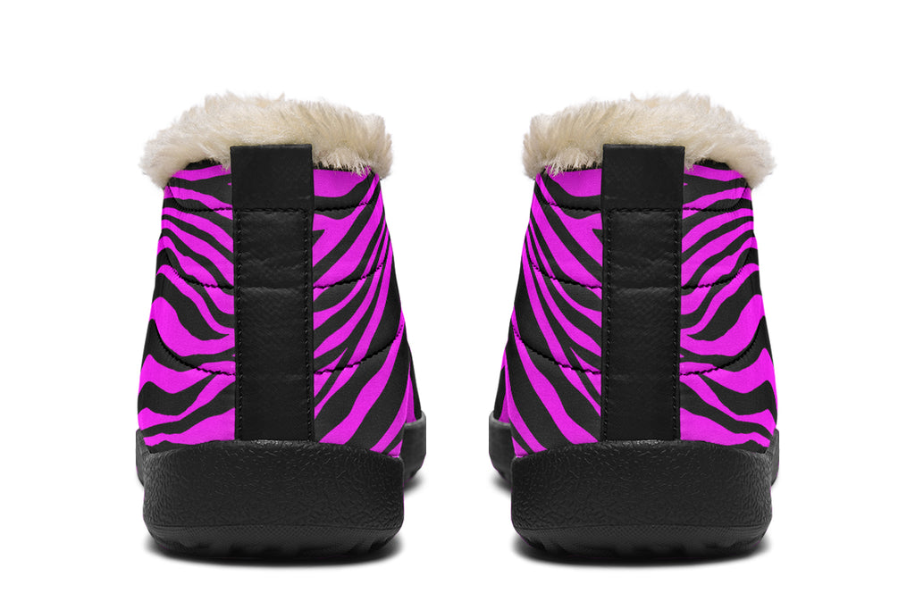 Neon Zebra Fuchsia Winter Shoes