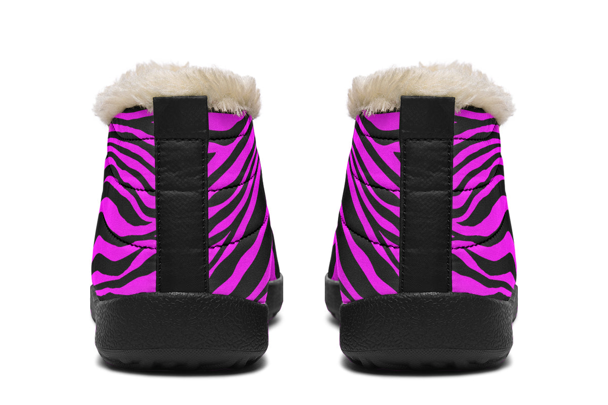 Neon Zebra Fuchsia Winter Shoes