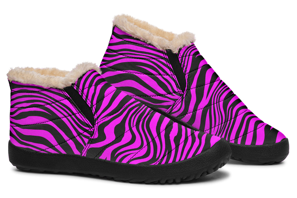 Neon Zebra Fuchsia Winter Shoes