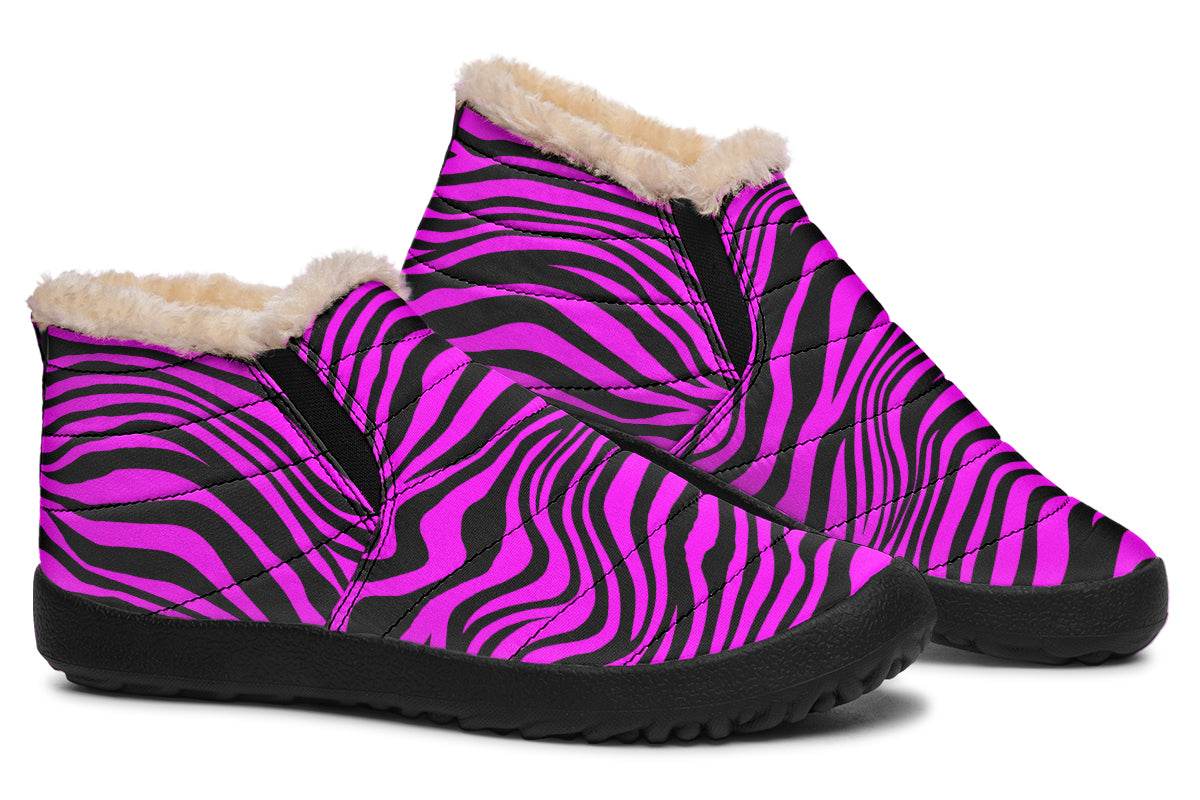 Neon Zebra Fuchsia Winter Shoes