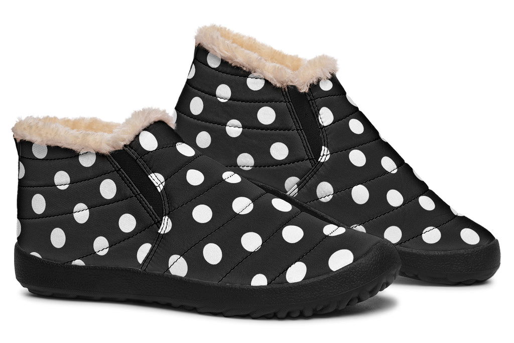 Paint It Black Polka Dot Winter Shoes