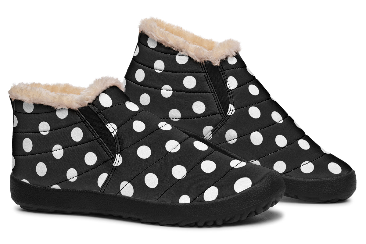 Paint It Black Polka Dot Winter Shoes