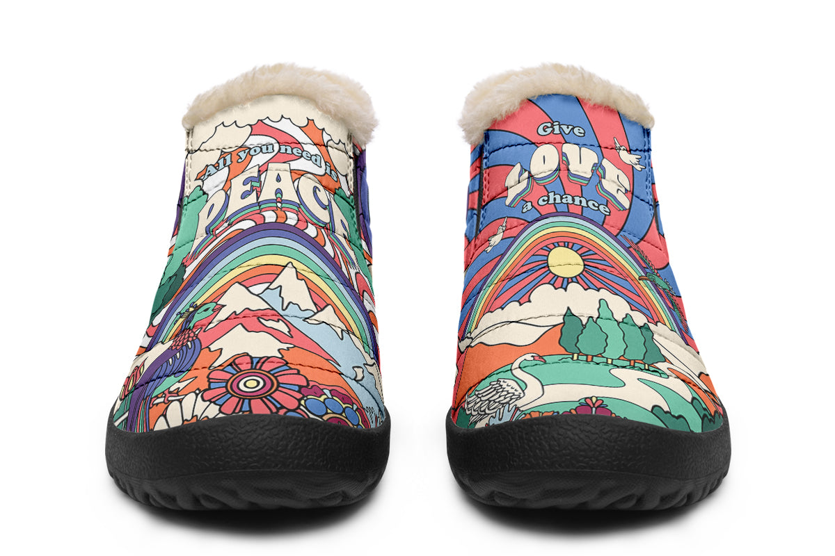 Peace And Love Winter Shoes - Offbeat Sweetie