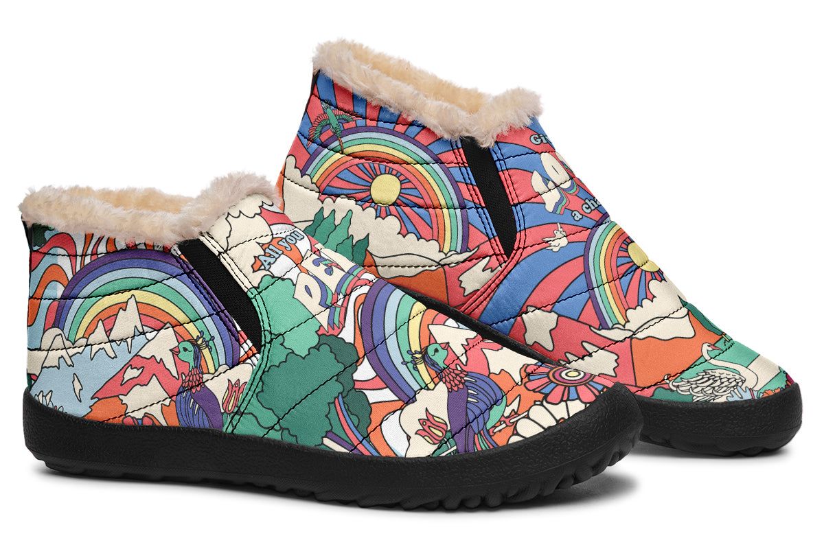 Peace And Love Winter Shoes - Offbeat Sweetie